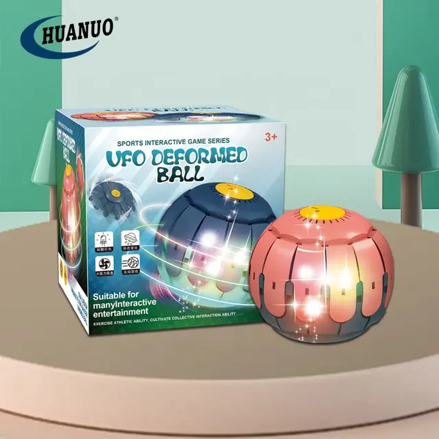 UFO Deformed Ball Toy | 2-in-1 Frisbee & Ball | Glow-in-The-Dark Transforming Flying Disc for Kids | Safe Plastic Outdoor Sports Toy