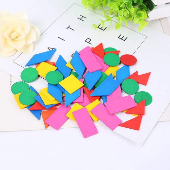 Colorful Wooden Geometry Shapes | Mix Design